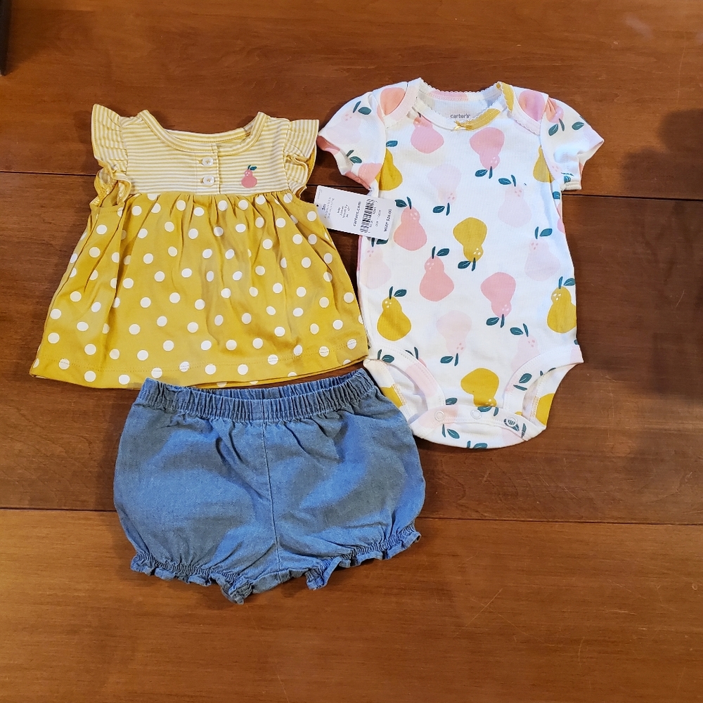 NWT Carter's 3 Piece Pear Set